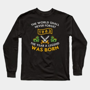 1963 The Year A Legend Was Born Dragons and Swords Design (Light) Long Sleeve T-Shirt